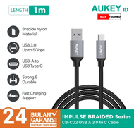 Kabel Charger Aukey Type C CB-CD2 1M Braided USB 3.0