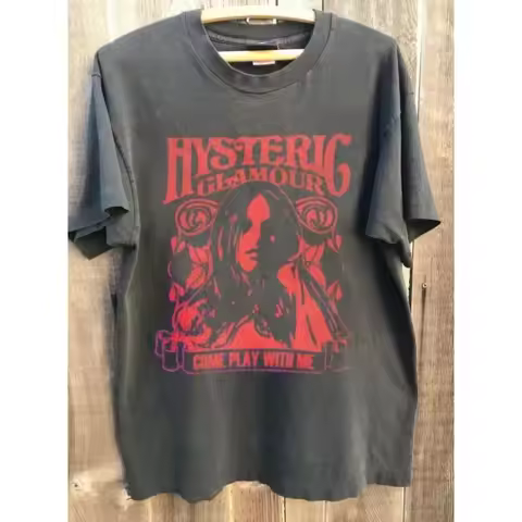 Hysteric Glamour Tour Commemorative T-shirt Summer New Casual T Shirt Suitable for Both Men's and Wo