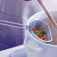 家事問屋日本製304不鏽鋼半月深型可掛式分煮濾網漏勺