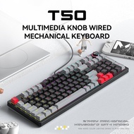 T-Wolf T50 Wired Mechanical Gaming Keyboard With Knob Design 97 Keys Layout (Wired Keyboard)