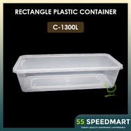 𝟱𝟱𝗦𝗣𝗘𝗘𝗗𝗠𝗔𝗥𝗧 C1300L 1300ML RECTANGULAR CONTAINER WITH LID [ ±10SETS ] PLASTIC DISPOSABLE FOOD BOX A13