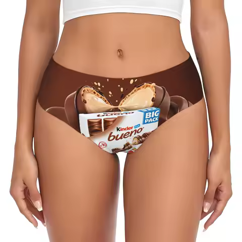 Custom K-Kinder B-Bueno Chocolate Briefs Underwear Women Comfortable Stretch Panties
