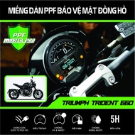 Miếng Dán PPF Bảo Vệ Mặt Đồng Hồ Xe Triumph Trident 660 | Chất Liệu Film PPF Trong...