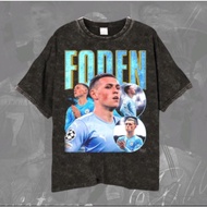 England Phill FODEN T-shirt/ Vintage Wash Phill Foden Mancity Unisex Football shirt
