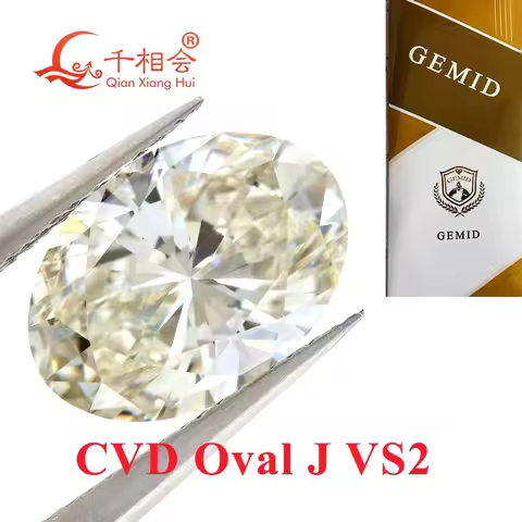 J White Color 4.104ct VS2 Clarity Lab-Grown CVD Diamond Oval Shape GEMID Certified Loose Stone
