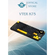 Feker VTER K75 Mechanical Keyboard - Super Cool Screen, Integrated Rotary Knob, RGB LED, Hotswap