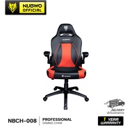 เก้าอี้เกมมิ่ง NUBWO NBCH-008 Gaming Chair  Black/Red ขาไนลอน สามารถพับที่วางแขนขึ้นได้ รับประกัน 1 ปี