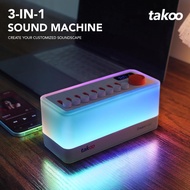 [Limited Stock] TAKOO 3-in-1 Sound Machine/Bluetooth Speaker/Night Light, DIY Mixable 7 Nature Sound