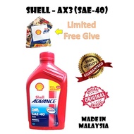 Shell Advance AX3 SAE-40 Engine Oil 4T Motorcycle (100% original) Pasaran Malaysia / Minyak Hitam Motor Motorcycle