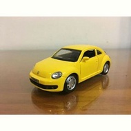 全新盒裝~1:38-福斯 BEETLE 金龜車 合金模型玩具車 黃色