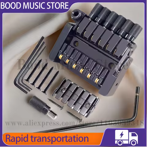 DIY Black Headless Bridge Tremolo Fit Steinberger,Kiesel,Strandberg ,Cort Tailpiece 6String Bridge T
