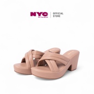NYC Kasut Perempuan Amberly Cross-Strap Heels - N72506-CV01SV-6-KHAKI