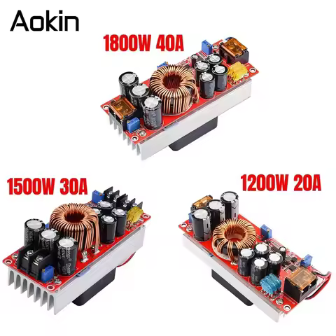 1800W 40A 1500W 30A 1200W 20A DC-DC Boost Converter Step Up Power Supply Module 10-60V to 12-90V Adj
