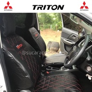 ชุดหุ้มเบาะ triton (คู่หน้า) หุ้มเบาะ triton 2005-2014 ลาย vip วีไอพี เบาะหนัง triton ตัดตรงรุ่น แบบสวมทับ เบาะtriton เบาะไทรทัน เบาะไททัน ชุดหุ้มเบาะรถ