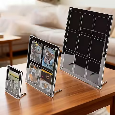 Clear Acrylic Multi-grid Photo Display Stand Desktop Trading Card Holder Frame for Sports Cards Phot