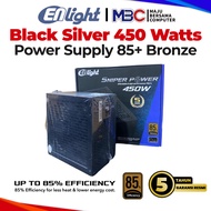 PSU Enlight 450W Black Silver 85+ Bronze - PC Computer Power Supply