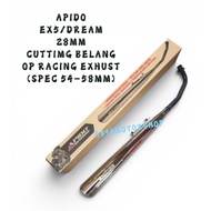 APIDO ( OP SPEC 54MM-58MM ) 28MM RACING EXHAUST CUTTING BELANG FOR EX5 / EX5-DREAM DREAM EKZOS