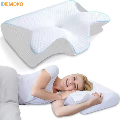 New Memory Foam Cervical Pillow, 2 in 1 Ergonomic Contour Orthopedic Pillow for Neck Pain, Contoured