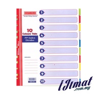 EAST-FILE 906-10 A4 Colourful High Quality PP Index Divider / File Filing Separator 11 Holes (10 Col