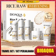 ❤️88Home❤️ BIOAOUA Rice Raw Pulp Travel Skincare Product 5 IN 1 Set / Set produk penjagaan kulit sir