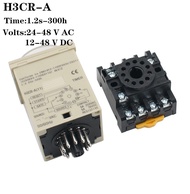 H3CR-A รีเลย์เวลา11 Pin AC 100-240V H3CR Series12vd 24VDC 100-240VAC ตัวจับเวลา24-220VAC-DC