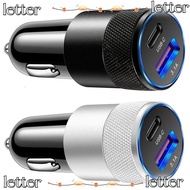 LETTER USB Car Charger High Quality Mini 5V 12V Type C Car Quick Charger