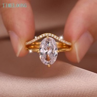 With GRA 4.5CT Real Moissanite Oval Cut Diamonds Engagement Ring Sets 925 Sterling Silver Jewelry