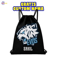 Evos Esport Drawstring Bag with Free Custom Name and DTF Screen Printing