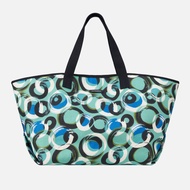 Circle Brush Linen Capri Large Beach Bag - Green