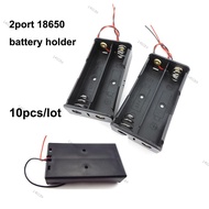 10pcs Black Plastic 2x 18650 3.7V Battery Storage Box Case 2 Slot Way DIY Batteries Clip Holder Cont