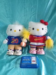 （C53）瑕疵 三麗鷗 2000年 啦啦隊 凱蒂貓 一對賣 娃娃 玩偶 布偶 hello kitty 丹尼爾 早期 收藏 懷舊