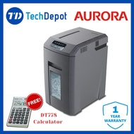 Aurora AS1530CM Paper Shredder Cross Cut (4x30mm) 15 SHEETS (75g/A4)  Free 1 Aurora DT778 12 Digits 