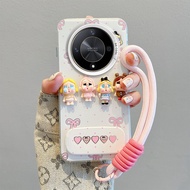 Casing Honor X9b 5G Casing Honor Magic 6 lite Casing For Casing with a Bracelet Case hard Phone Case