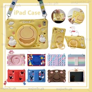 Cute IPad 10th 9th 8th 7th 6th Gen Case with Pen Slot for Kids Cartoon IPad Air Mini 1 2 3 4 5 6 Cover Silicone Shockproof Ipad Pro 11 10.5 9.7 10.9 10.2 Case with Pencil Holder
