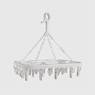 La Briantina Furbo Big 24 Tongs - Rectangular Clothes Airer with Hook for Underwear and Small Garmen