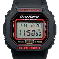 卡西歐 G-SHOCK DW-5600VT MINTIA DryHard 聯名腕錶,黑色火焰 EL 錶盤。非賣品。 2008 年 9 月得獎作品。三國丘店。