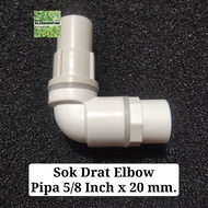 20mm x 5/ 8 Inch Pipe Elbow Threaded Socket 5/ 8 Inch Pipe to 20mm Pipe Elbow Threaded Socket 5/8 In