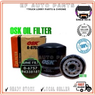 O-6757 OSK ISUZU NPR66 NPR72 NPR PRO HICOM 4.3 4HF1 4HG1 OIL FILTER 3TON LORRY LORI MINYAK 8-9433818