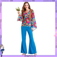 Adult Retro 60s 70s Hippie Love Peace Costume Cosplay Women Men Couples Halloween Purim Party Costum