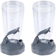 Blender Cup 24oz Cups with Flip Top To Go Lid, Compatible with Nutribullet 600W Pro 900W Blender Jui