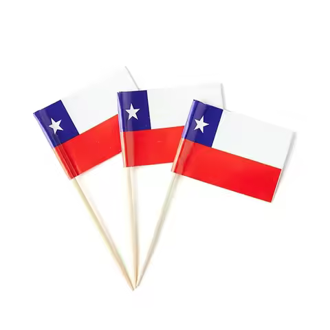 Chilean flag Chilean small toothpick mini stick flag decorations (100 pieces) suitable for cupcakes,