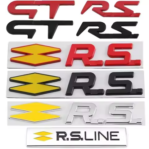 Car Metal GT RS Line Sport Badge Emblem Decals Sticker For Renault Logan Clio Megane 2 Koleos Captur