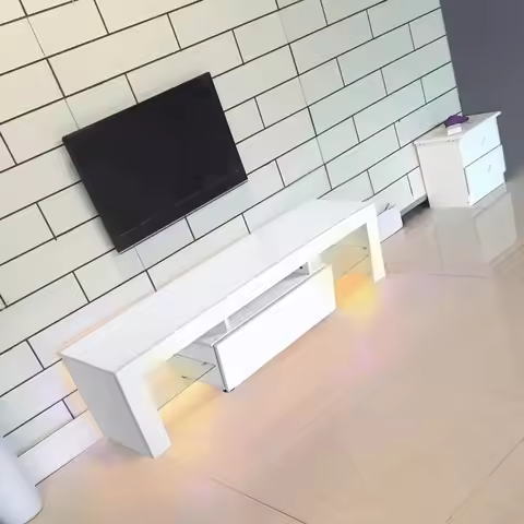 Modern TV Cabinet TV Cabinet Modern TV Cabinet Unit Entertainment Stand with LED Strip Remote Contro