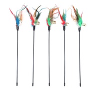 Tongkat Lonceng Bulu Mainan Kucing Bulu Ayam Cat Toys Berbulu Hewan Peliharaan PTT