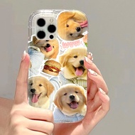 Good case 🔥COD🔥Cute Dog golden retriever Clear Couples Phone Case Compatible For Samsung Galaxy A55 5G A50 A34 A54 A14 A53 A22 A71 A10S A32 A12 A04 A50s A51 A31 A21S A20S A30s A04E A52s A04s A23 A52 A03 A20 A13 A11 A03s A30 Soft TPU Transparent AirBag P