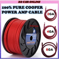 POWER AMP CABLE Wire 2GA 4GA 8GA 100% Full Copper OFC Cable 1 Meter , 2 Meter
