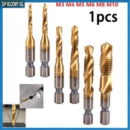 【1.15】 Plated Tap Drill Bit Hex Shank Threaded  Machine Compound Tap For M3-M10