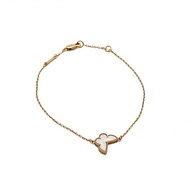 VAN CLEEF&ARPELS SweetAlhambra小號蝴蝶手鏈18K黃金/白貝母S-M碼