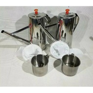 2-piece Thai Tea Pot + 2-piece Tea Strainer + 2-piece Stainless Steel Mug