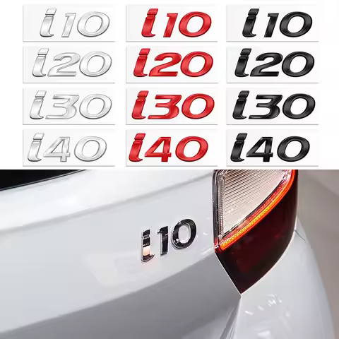 Car Emblem 3D Metal Logo Body Decals Sticker Rear Tail Trunk Boot Mark Letter Badge I10 I20 I30 I40 